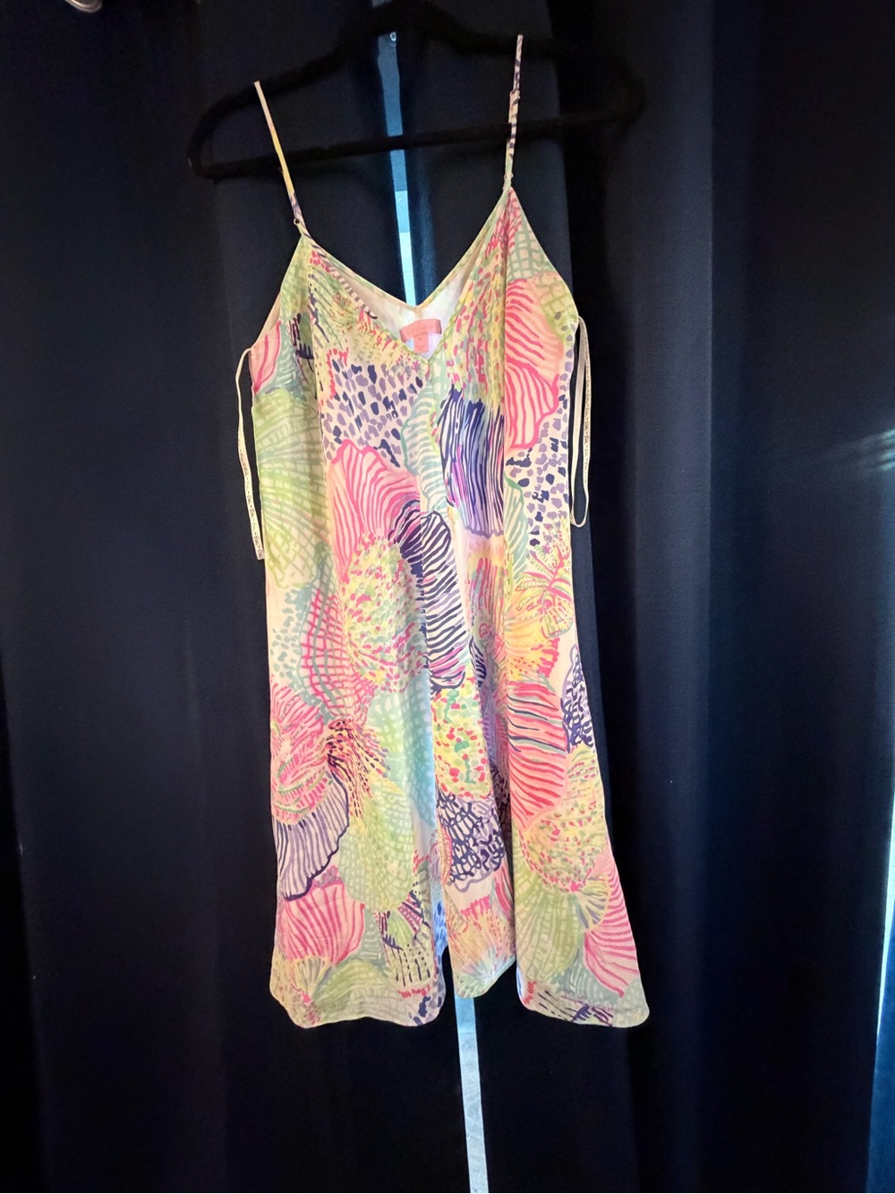 Lilly Pulitzer Shell-Print Slip Dress in Pink, Green & Blue silk